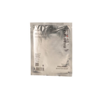 Rückseite des MILA D'OPIZ Hyaluronic Booster Mask Sachets mit Produktinformationen