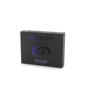 Schwarze MILA D'OPIZ Geschenkbox „Royal Black Pearl“ Luxury Miniatures Set