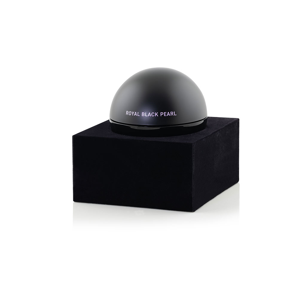 MILA D'OPIZ Royal Black Pearl runder Kosmetiktiegel mit Deckel in schwarzer Box