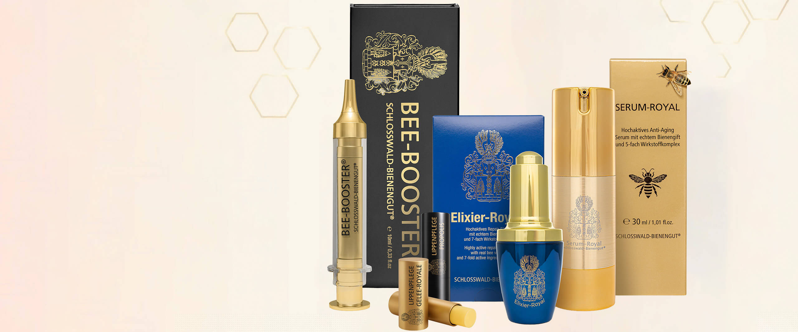 Schlosswald Bienengut Hautpflegeprodukte mit Bienenwirkstoffen für regenerierende und hochwertige Naturkosmetik.